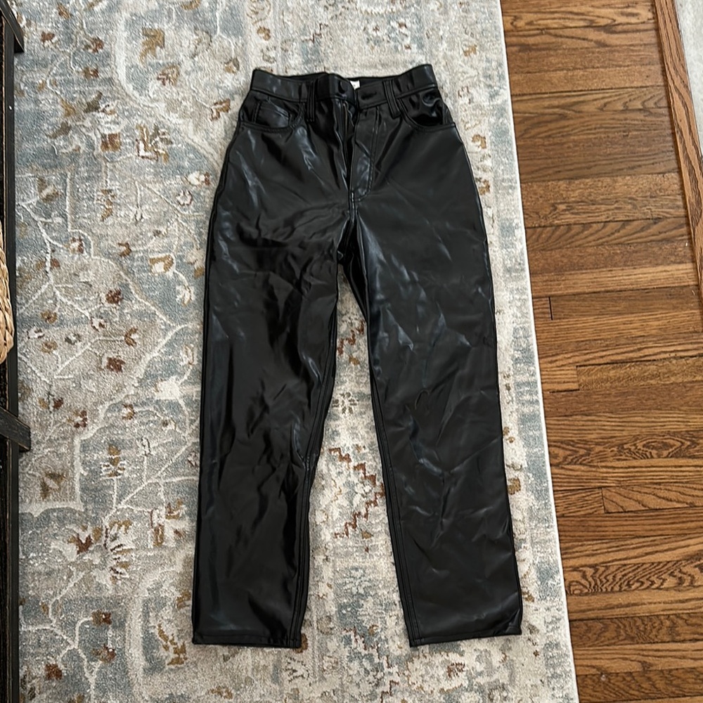 Black Faux Leather Pants